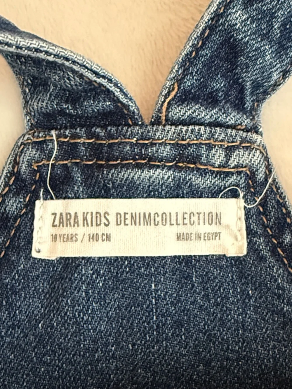 Zara | Dungaree Denim Button Front Overall Jean Jumper Dress Made in Egypt (10) - Picture 7 of 15
